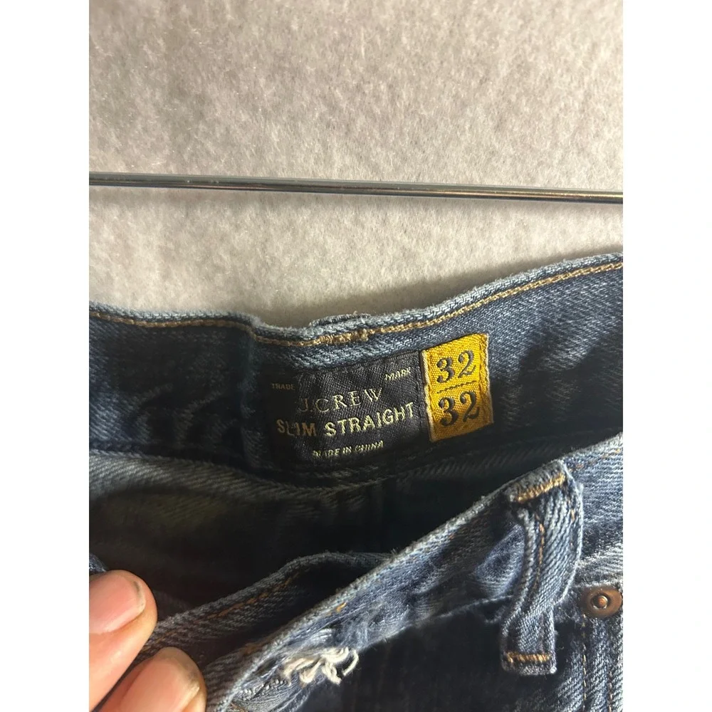 J.Crew Slim Straight Jeans Mens 32x32 Dark Wash Blue Denim Pants